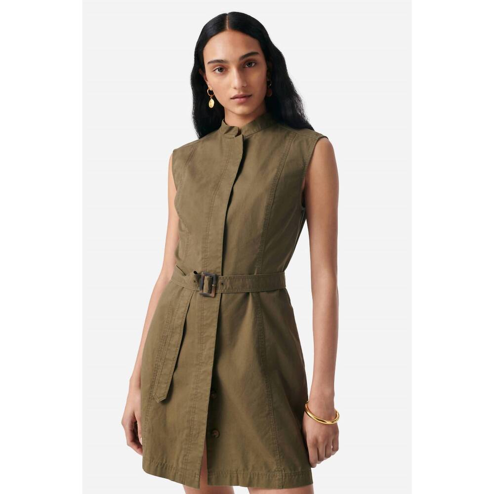 NEW VANESSABRUNO gareth tie belt mini dress in vegetal